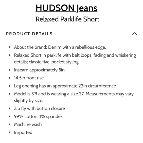 HUDSON RELAXED PARKLIFE HIGH RISE LIGHT WASH BLUE DENIM JEAN SHORTS - Picture 3 of 11